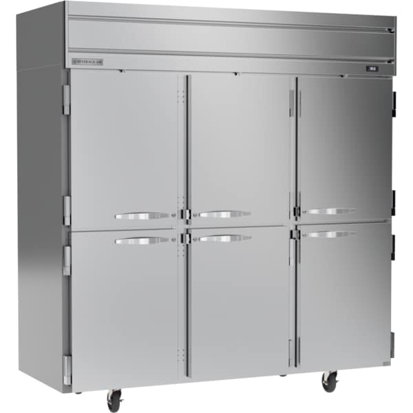 Reach In Refrigerator, Three Section, Solid Doors, 71.52 Cu. Ft.